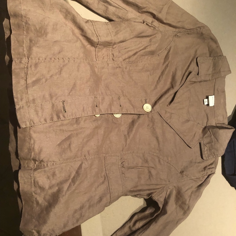 Linen jacket merona brand brown. Size l.